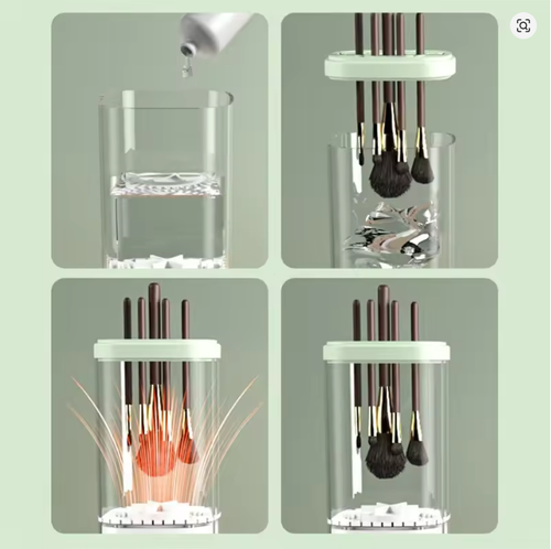Update Electric Makeup Brush Cleaner Automatic 3 In 1 Cosmetic Brush Washing Drying Tools Type C-Charging Make Up Brush Cleaner