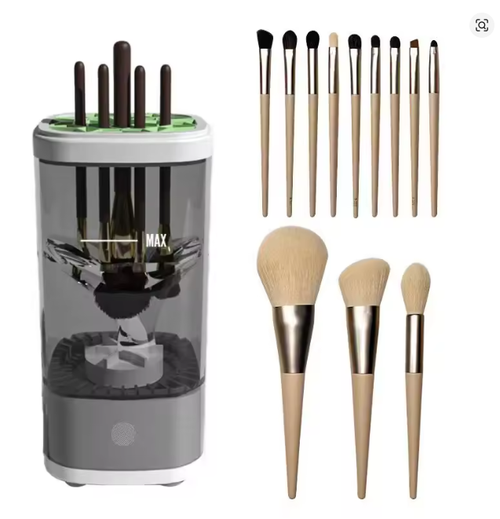 Update Electric Makeup Brush Cleaner Automatic 3 In 1 Cosmetic Brush Washing Drying Tools Type C-Charging Make Up Brush Cleaner