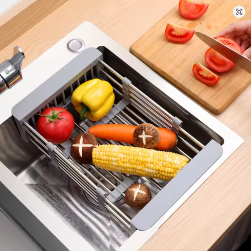 Kitchen Drain Rack Stainless Steel Retractable Sink Rack Storage Rack Household Tableware And Dishes Storage Rack