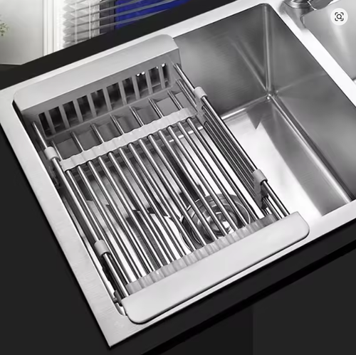 Kitchen Drain Rack Stainless Steel Retractable Sink Rack Storage Rack Household Tableware And Dishes Storage Rack