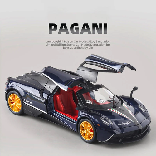 1:24 Pagani sports car alloy car model with sound and light pull back steering metal car model