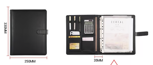 Multifunctional Business Zipper Folder with 12-digits Calculator