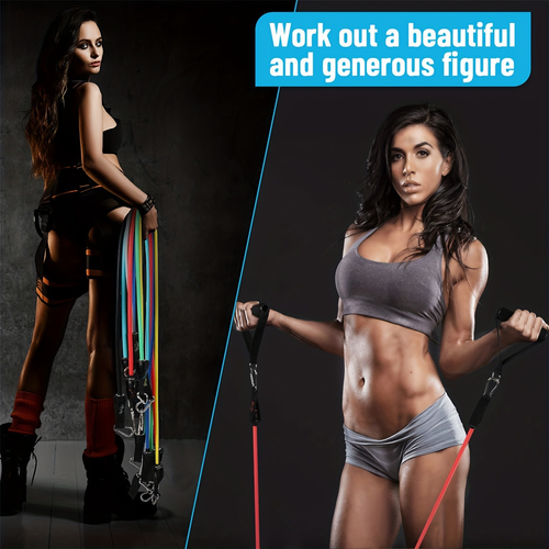 Resistance Bands with Handles for Home Workouts and Strength Training - Perfect for Yoga