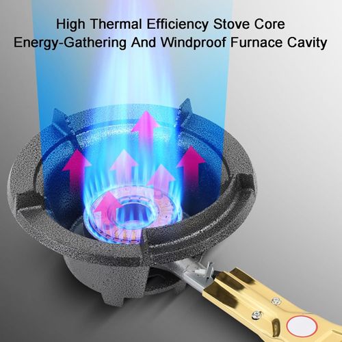 Gas Stove 1 Burner,25KW Liquefied Gas Stove,Black Cast Iron Pot Rack with Knob,with Flameout Protection Device,Suitable for Home and Commercial Use(37cm)