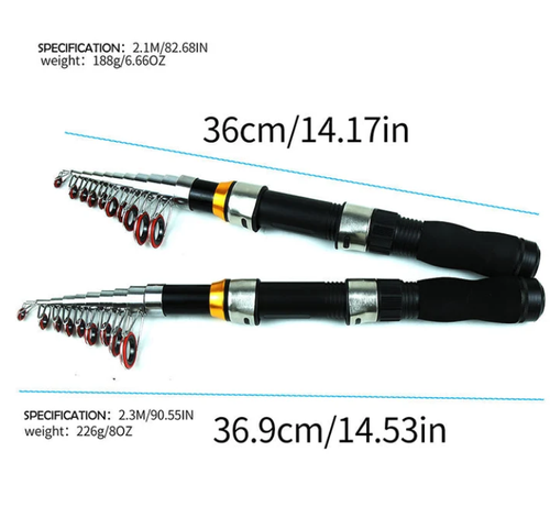🎣 Complete Travel Fishing Gear Set‑Telescopic Fiberglass Rod with Storage Bag 🎒