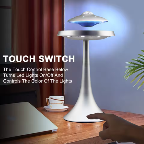 Magnetic Levitation LED Table Lamp with UFO Speaker Bluetooth Surround Sound