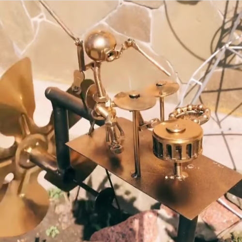 🔥HOT SALE🔥🥁🎸Handmade Metal Rock Band Windmill✨