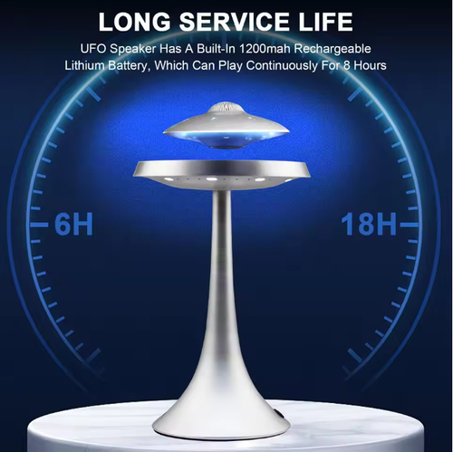 Magnetic Levitation LED Table Lamp with UFO Speaker Bluetooth Surround Sound