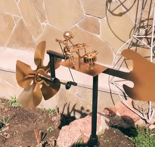 🔥HOT SALE🔥🥁🎸Handmade Metal Rock Band Windmill✨