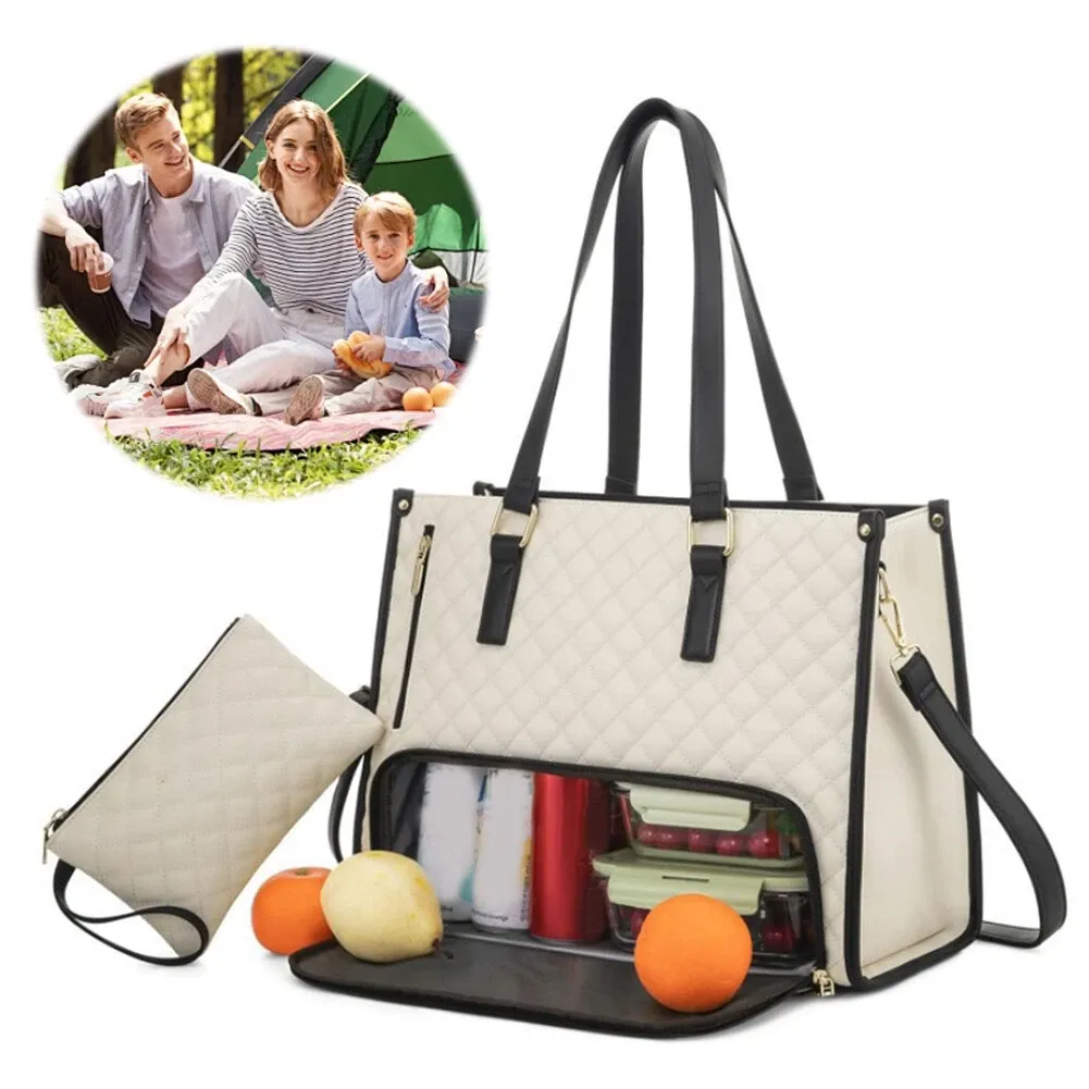 👨‍👩‍👧‍👦💼 The Ultimate 3-in-1 Tote Bag – Where Elegance Meets Functionality! 🎀🍽️