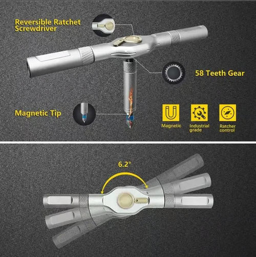 DIY screwdriver 24 in 1, switchable screwdriver shape to adapt to various home repairs, cool home repair tool box, compact and portable, does not take up space ratchet screwdriver