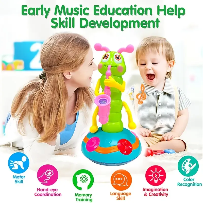 Interactive Twisty Worm Saxophone Toy