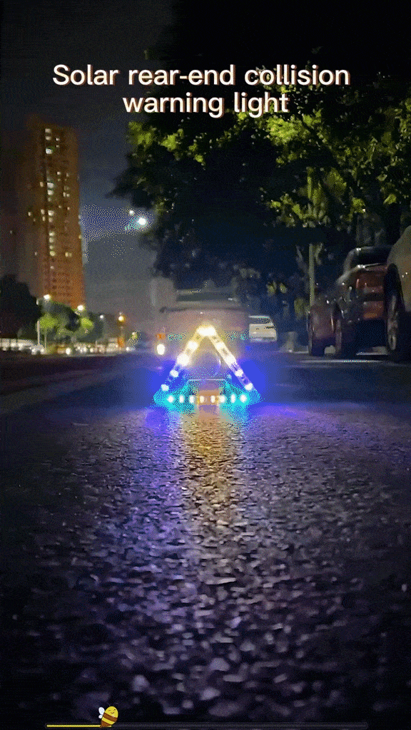 🌀Foldable Solar Powered 🚗Triangular Warning Light