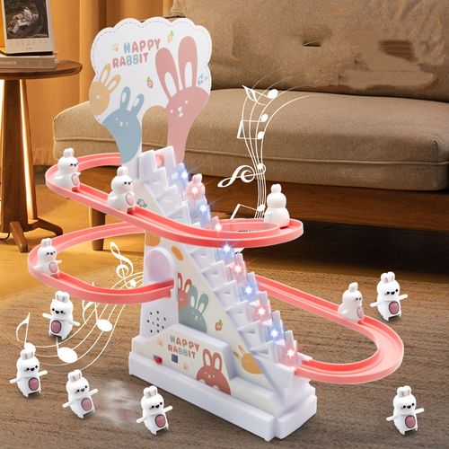 🎉🐰 Automatic Rabbit Stair-Climbing Toy (Lights + Sound)🎊🎉 85 sales