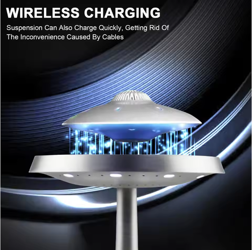 Magnetic Levitation LED Table Lamp with UFO Speaker Bluetooth Surround Sound