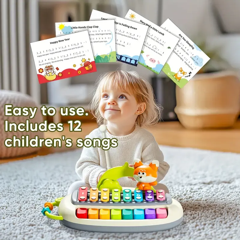💡Toddler Piano and Xylophone - 2-in-1 Musical Instrument Toy👇