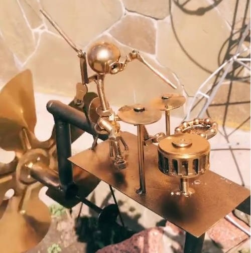🔥HOT SALE🔥🥁🎸Handmade Metal Rock Band Windmill✨