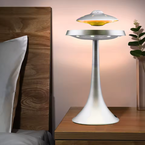 Magnetic Levitation LED Table Lamp with UFO Speaker Bluetooth Surround Sound