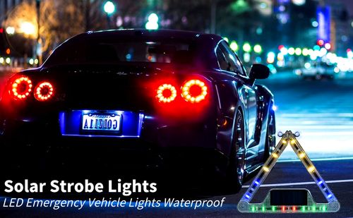 👨‍👩‍👧‍👦🌀Foldable Solar Powered 🚗Triangular Warning Light👇
