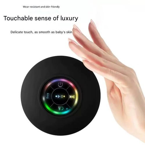 Large Suction Cup Waterproof Bluetooth Speaker with LED Lights, IPX4 Waterproof, Suitable for Bathrooms and Other Scenarios, Allowing You to Listen to Music and Dance While Taking a Shower, Portable and Equipped with a Strong Suction Cup for Easy Fixing