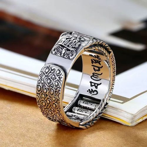 Fashionable Lucky Pixiu Rolling Ring: Blends national tide and retro vibes, with a unique design. Unisex, great for couples. Open-style for easy size adjustment. Adorned with delicate patterns and Pixiu (a traditional symbol of wealth), perfect for those seeking national tide style and good fortune.