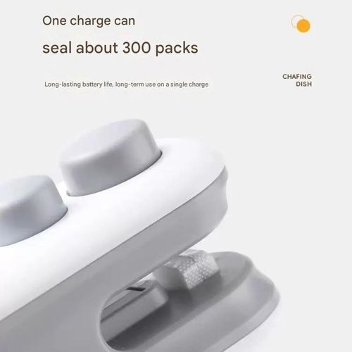Mini Sealer Machine Button-Activated 2-in-1 Cut and Seal Rechargeable Long-Lasting Battery for Home Snacks Moisture-Proof Vacuum-Sealing