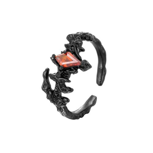 Original Silver-Plated Dragon Claw Red Crystal Ring (Vintage Series): Niche Design, Dragon Bone Dark Vibe, High-End Adjustable Open Ring, Comes in Jewelry Box Packaging