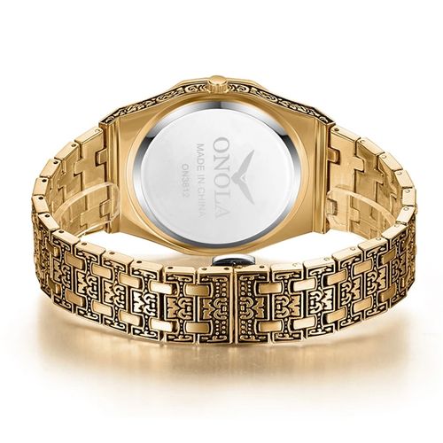ElaborPremium Men's Business Light Luxury Timepiece - Sleek Octagonal Design, ate Heavy-Duty Gold-Embellished Dial, Glowing Luminous Hands & Scratch-Resistant Sapphire Glass