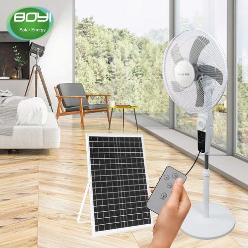 Solar powered inch Rechargeable Stand Fan