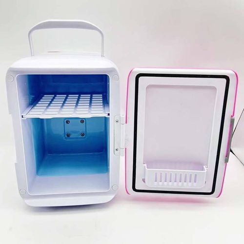 4L Portable Thermoelectric Mini Fridge New 12V Car & Household Fridge for Drinks & Makeup Made of Plastic