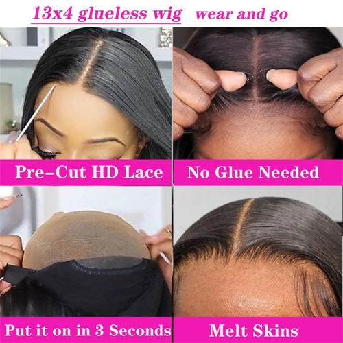 三 Women's Long Wavy Wig with Middle Part
