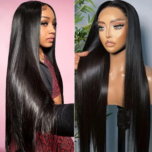二 Trendy Center-Part Long Straight Hair Wig (Ladies Women's)