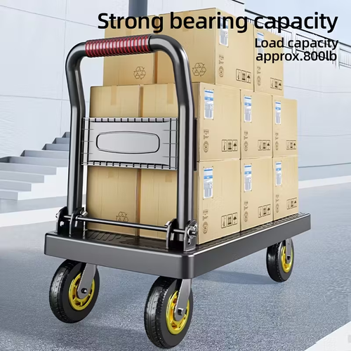 Heavy-Duty Folding Hand Cart with Silent Swivel Wheels