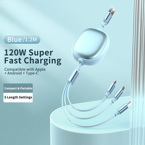 3-in-1 Retractable USB Charging Cable