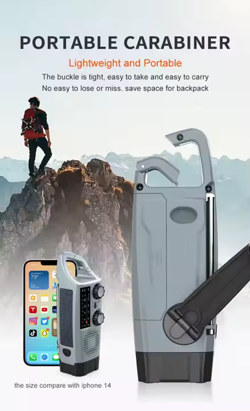 Solar Crank Weather Radio with Flashlight