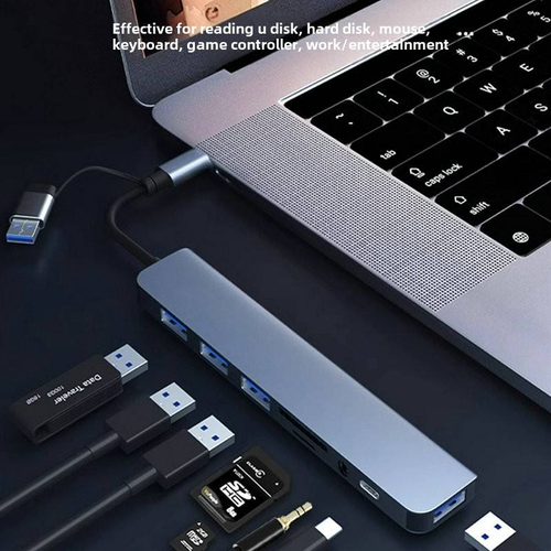 8-in-1 USB Hub with Audio Jack
