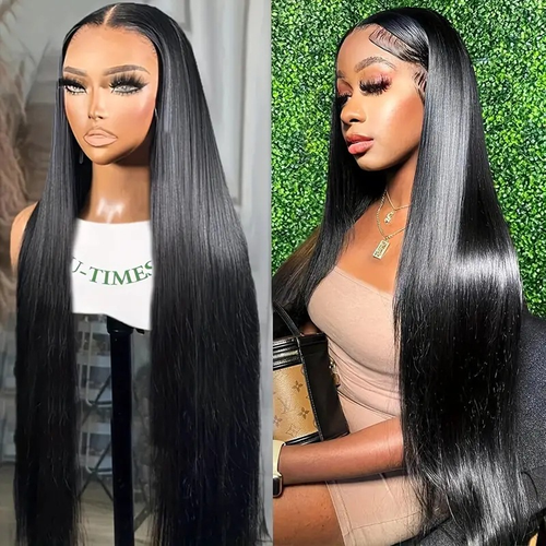 二 Trendy Center-Part Long Straight Hair Wig (Ladies Women's)