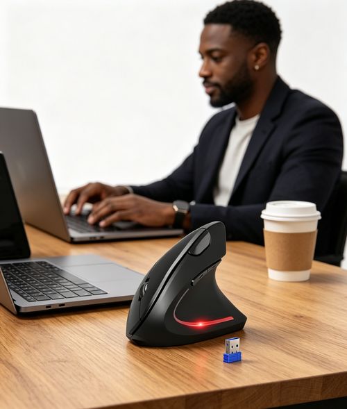 🛡️🔥Wireless USB Rechargeable Ergonomic Vertical Optical Mouse🖱️✨
