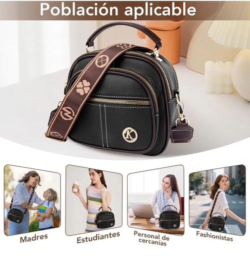🛫Classic Multifunctional Compartments Adjustable Wide Shoulder Strap Leather Crossbody Bag