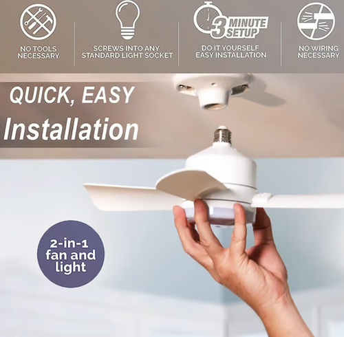 🔥LAST DAY 49% OFF🔥2-in-1 Socket Fan Light