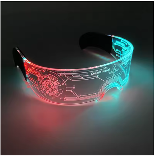 LED Neon Luminous Glasses Light Up Rave Costume Party Decor DJ Club Eyeglasses Performance Props Change Color Ball Eyeglasses