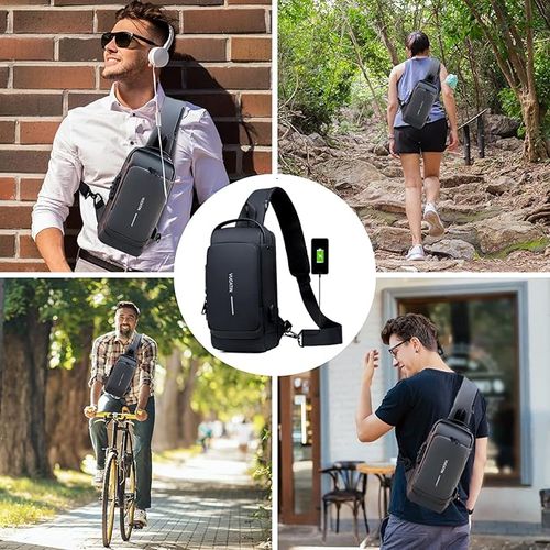 Anti-theft and waterproof unisex shoulder bag
