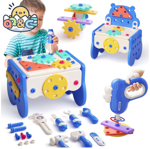 Children Home Toolbox Simulation Drill Screw Removal Educational Pretend Play Construction Puzzle Multi-Functional Assembly Toys
