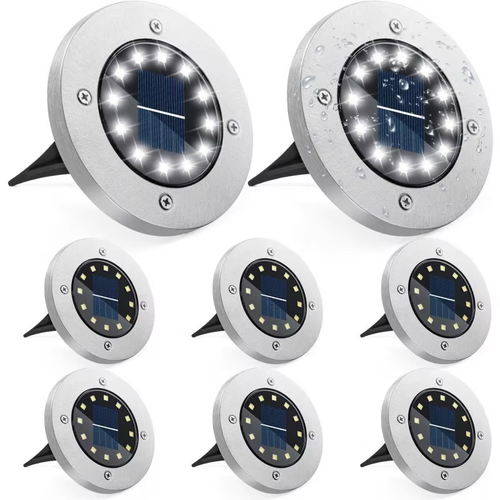 4PCS Solar LED Floor Lamp 8 10LED Outdoor Lawn Light Waterproof Underground Lamps for Lawn Decoration Garden Terrace Courtyard