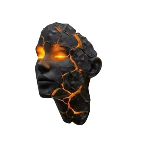 Halloween Broken Mask Wall Lamp Resin Handicraft Art Atmosphere Light Home Decoration Festival Party Decoration Supplies