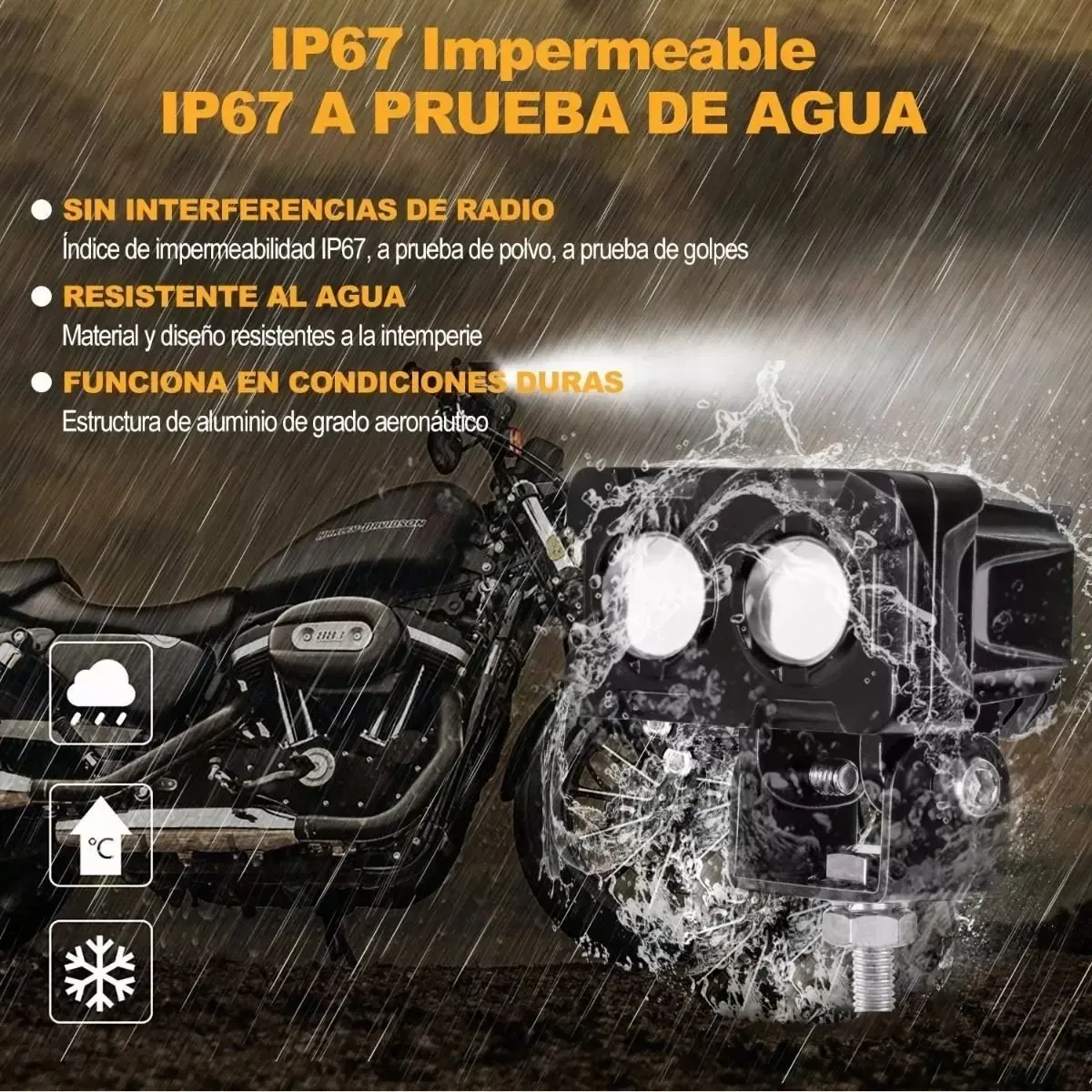 🔥🔥🏍️Lens spotlight car motorcycle lighting Automobile modification white&yellow dual color lamp
