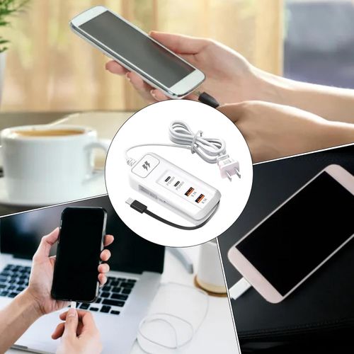 ⚡ Fast Charging Power Strip   4-Port Smart Hub