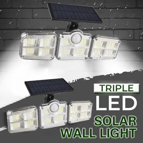 Triple LED Solar Wall Light