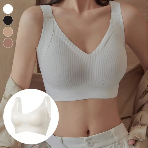 🔥Women's Ribbed Push Up Adjustable Wireless Bra