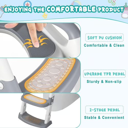 🔥🔥🔥Potty Training Toilet Seat for Kids With Step Stool Ladder🚽blue